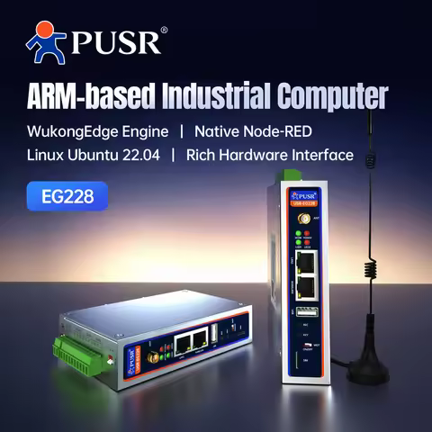 PUSR ARM Industrial Computer RK3506J Ubuntu 22.04 DDR3 512MB Modbus PLC DLT645 MQTT 2CANFD 4G/WiFi D