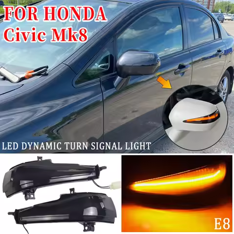 Dynamic Turn Signal LED Rearview Mirror Indicator Blinker Repeater Light For Honda Civic Mk8 Sedan F