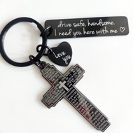 Drive Safe Keychain Bible Verse Cross I need You Christmas Birthday Gift For Husband Boyfriend Famil
