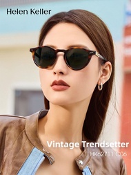 HELEN KELLER | UV Protection Retro Round Frame Sunglasses