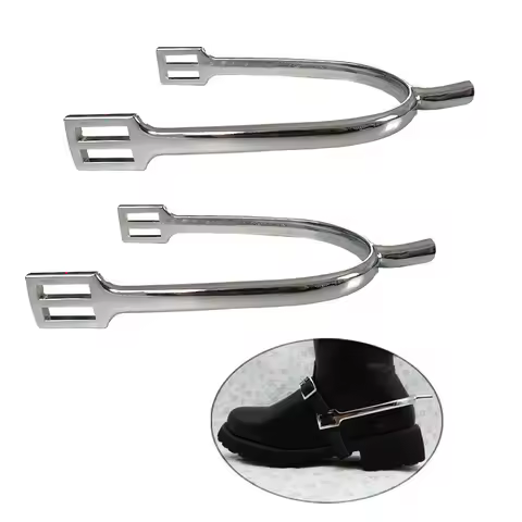 Zinc Alloy English Horse Spurs with Rotatable Copper Rowel Horse Training Equestrian Competition