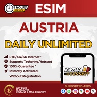eSIM Austria Daily Unlimited 1-7 Days Activated Instantly