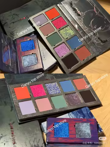 DRAMO Dark Color Smoke 15 Color Eye Shadow Plate Glitter Shimmer Chameleon Eyeshadow Long Lasting Ey