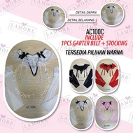 Women's Clothing Accessories Garter Belt Stocking Set Lace Premium Lace Ac100C