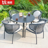 Milk Tea Restaurant Dining Table Outdoor Outer Backrest Chair Courtyard Combination Coffee Shop Outd