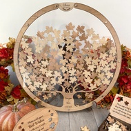 [Customized] MAPLE TREE & LEAVES Wedding Guest Book Alternative, Wedding Guest Book, Maple Guest Boo