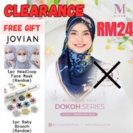 💯 MINAZ HIJAB Free Gift JOVIAN Face Mask Baby Brooch New Clearance Sale DOKOH NAVY BLUE Tudung Bawal