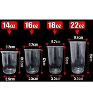 HaiPlast899. Universal Oval Plastic Cups 16oz 18oz 22oz contents 50pcs U Cup PP Plastic 8gr Thick