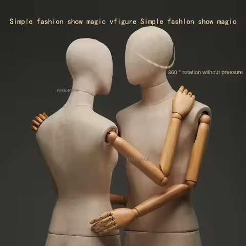 Full Body Mannequin Display Stand Male Female Model Props Solid Wood Hands Clothing Store Window Dis