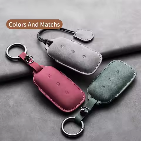 Leather Car Remote Key Case Cover for Geely Galaxy L7 2023 L6 MAX 1.5T Plus AIR PRO Suede Car Key Fo