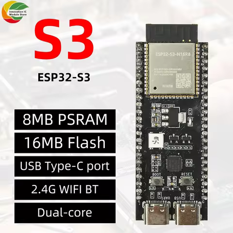 ESP32-S3 WiFi BT Development Board ESP32-S3-DvKitC-1 Module CP2102 Dual Core N16R8 for IoT Projects