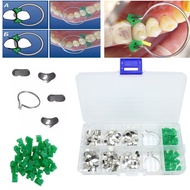 1Box Dental Sectional Matrix Sectional Contoured Metal Matrices Matrix Bands Resin Clamping Ring Den