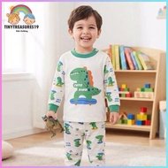 Tinytreasures19 Nb-5yrs old Longsleeve Pajama Pure Cotton Set for Boy Kids Fashion OOTD Sleepwear