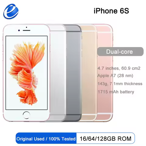 Original Apple iPhone 6S Mobile phone Dual Core 2GB RAM 16/64/128GB ROM 4.7" 12.0MP Camera 4K Video 