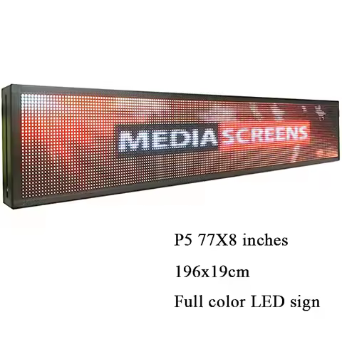 P5 LED Advertising Sign Outdoor Full Color Display 77'x8 Electronic LED Display Rolling Message LED 