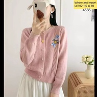 4585 Bear Button Knit Blouse