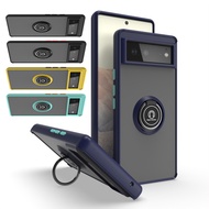 For Google Pixel 6 / Pixel 6 Pro Transparent Matte Case Ring Stand Shockproof Cover