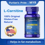 Puritan Pride L-Carnitine 500 mg, 60 Caplets EXP: 03/2027 Money Back Guaranteed