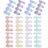 Loose leaf binder rings, 12 pieces in 6 colors, 4-hole binding, hole diameter 15mm, binding accessor