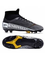 Zapatos de fútbol para exteriores AG negros, adecuados para césped natural, zapatos de fútbol con suela antideslizante, zapatos de fútbol para jóvenes.1315-AG