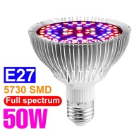 Yingke ไฟ E27แบบเต็มสเปกตรัมไฟโตหลอดไฟ Led Grow ไฮโดรโพนิกหลอดไฟปลูกพืชแสงยูวี220V สำหรับเต็นท์เจริญเติบโตเมล็ดดอกไม้18W 28W 30W 50W 80W 100W