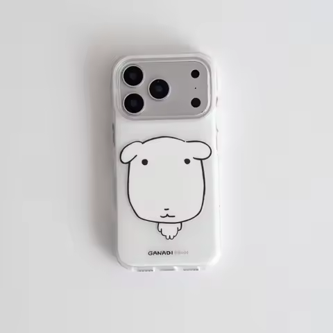 Korean Ins Kawaii Big Head Puppy Couple Phone Case For iPhone 17AIR 17 16 15 14 13 12 11 Pro Max 7 8