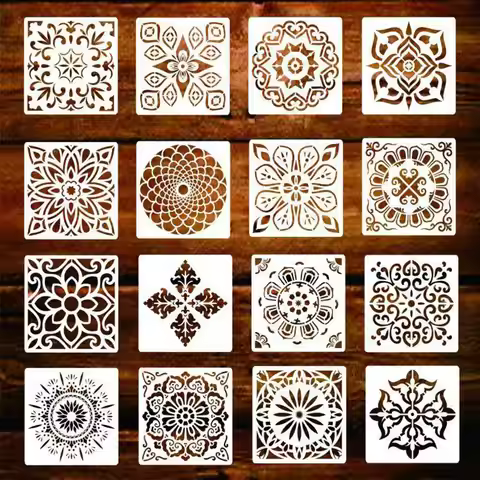 Mandala Art Craft Stencil Set Wall Painting Template Tools for Card Making Journaling and DIY Projec