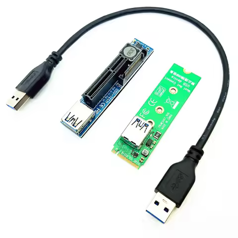 PCIE Riser M-Key NVME M.2 to PCI Express X4 Graphics Cards Riser 30CM USB Cable PCIE Extender Port E