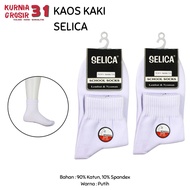 SELICA 5330 White Long School Socks Elementary and Middle School Socks 5330