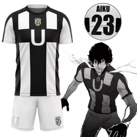 Anime Aiku Cosplay Costumes UBERS Football Jersey #23 Oliver Aiku Set Tops and Shorts Mens Soccer Un