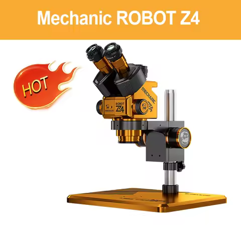 MECHANIC ROBOT Z4-B11 Trinocular Stereo Industrial Microscope 6.5-60X Continuous Zoom WF10X25 Eyepie