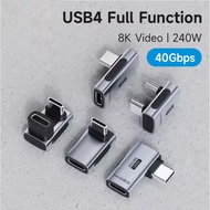 240W USB C to C Adapter 40Gbps 8K 60Hz 90 Degree Converter USB4 Adapter for Thunderbolt 4/3 MacBook 