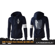 Attack On Titan SNK 4-Strip Navy Jacket Hoodie Jacket (JA SNK 22)