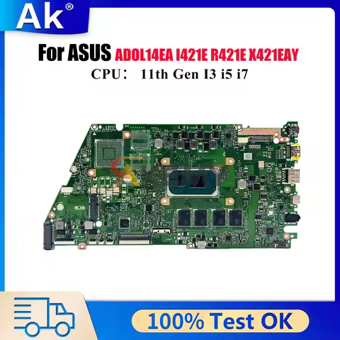 X421EA Laptop Motherboard For ASUS VivoBook R421E I421E X421E S433E X421EAY K433E ADOL14EA Mainboard