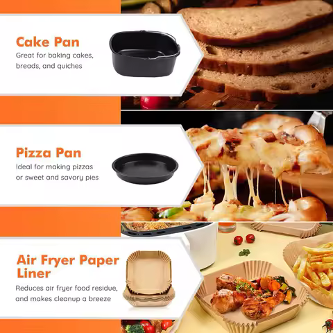 X09ASquare Air Fryer Accessories, for Instant Vortex Plus, COSORI 6.4L, Tefal XXL 6.2L, Breville & M