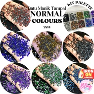 Normal SS14 Colour Hotfix Rhinestones Iron On Batu Manik Tampal Batu Tabur Aksesori Hiasan Tudung, Baju, Jubah