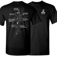 Military Style T-Shirt Printed With CH-53E Helicopter Pattern Technical Layout S-5XL Unisex