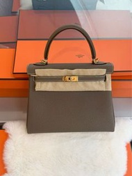 Hermes🌟kelly25 大象灰金 togo stamp G