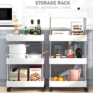 Tier Layer Plastic Storage Rack Kitchen Living Trolley Shelf Bathroom Toilet Organizer Cart with Whe