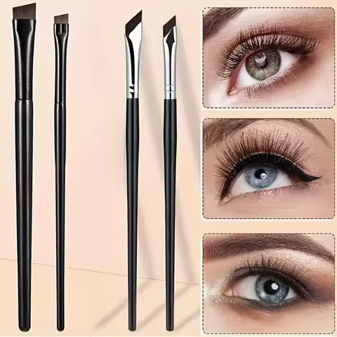 2pcs ultra-thin diagonal eyeliner brush set - fine diagonal eyeliner eyebrow brush, sickle ultra-thi