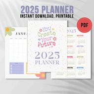 2025 Planner Journal PDF Printable, Manifestation Planner, Goal Planner, Monthly Planner