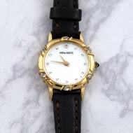 NINA RICCI 妮娜‧裡奇 腕錶 2P20-0630 女錶 7 顆鑽石 貝殼紋錶盤 手錶 古董錶 日本直送