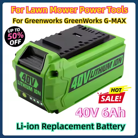 For Greenworks 40V Batteries 6Ah GreenWorks G-MAX Li-ion Battery Replacement Battery for Lawn Mower 