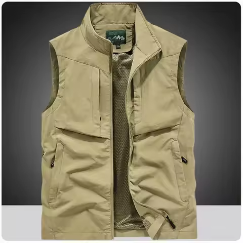 Plus Size 7XL 8XL Men’s Fishing Vest Outdoor Quick-Dry Hunting Travel Gym Jogging Running Sport Slee