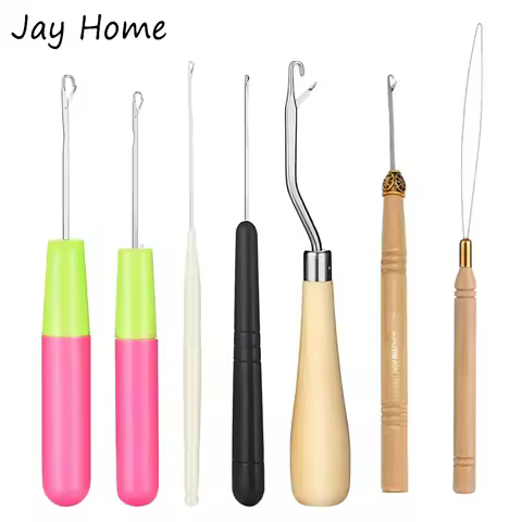 7/5PCS Latch Hook Tool Crochet Needles Hooks Plastic Latch Hook Needle Kit Bent Latch Hook for Croch