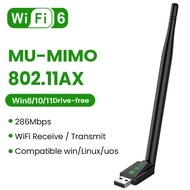 Mini WiFi6 Wireless Network Card 286M windows Driver-Free AX300 Computer Laptop External USB Wireles
