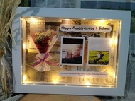 NEW Dried Flower 20x28cm PAKE LAMPU Kado untuk pacar kado untuk suami kado untuk istri kado ulang ta
