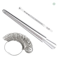 Aluminium Ring Sizer Mandrel Metal Ring Sizer Finger Sizing Stick Mandrel Tool with Ring Sizer Gauge