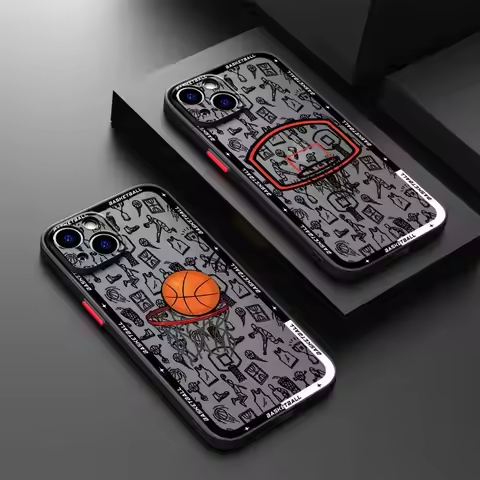 Basketball Art TPU Cover Case for Apple iPhone 14 13 Pro XR 7 8 SE 16e 11 Pro Max XS X SE 12 Mini 11