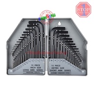 30Pcs Hex for Allen Key Wrench Set 0.028"- 3/8" Inch & 0.7mm-10mm Chromium-vanadium Steel Spanner Lo